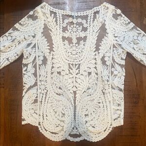 Ivory Floral Lace Blouse